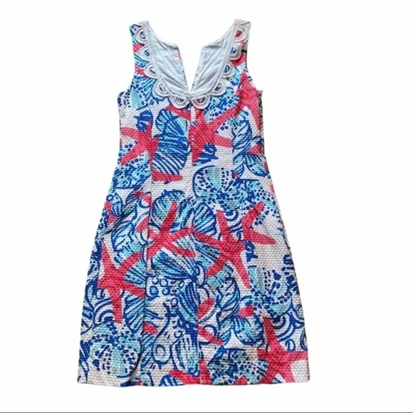 Lilly Pulitzer Size 0 She Shells Janice Shift Dress w/Lace Excellent Condition - Picture 8 of 16